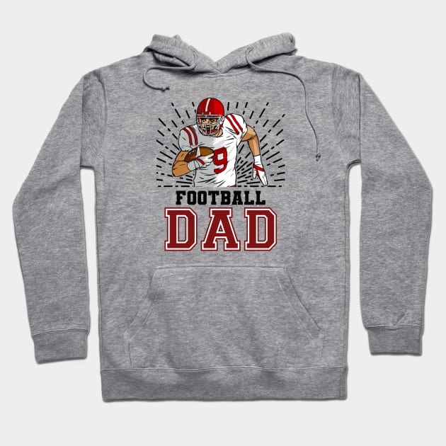 Football Dad // Retro Football Player Hoodie by SLAG_Creative